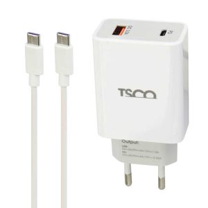 شارژر دیواری تسکو مدل Tsco TTC 60 به همراه کابل تبدیل...